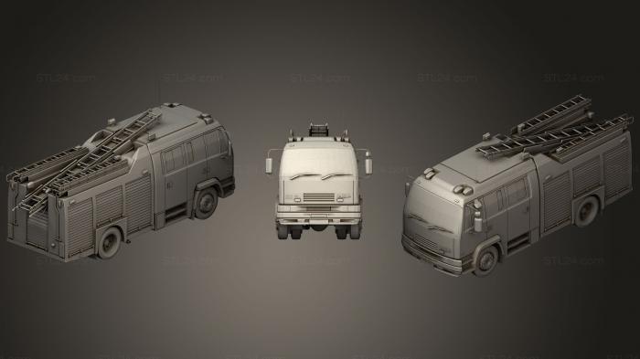 Автомобили и транспорт (Пожарная машина, CARS_0388) 3D модель для ЧПУ станка